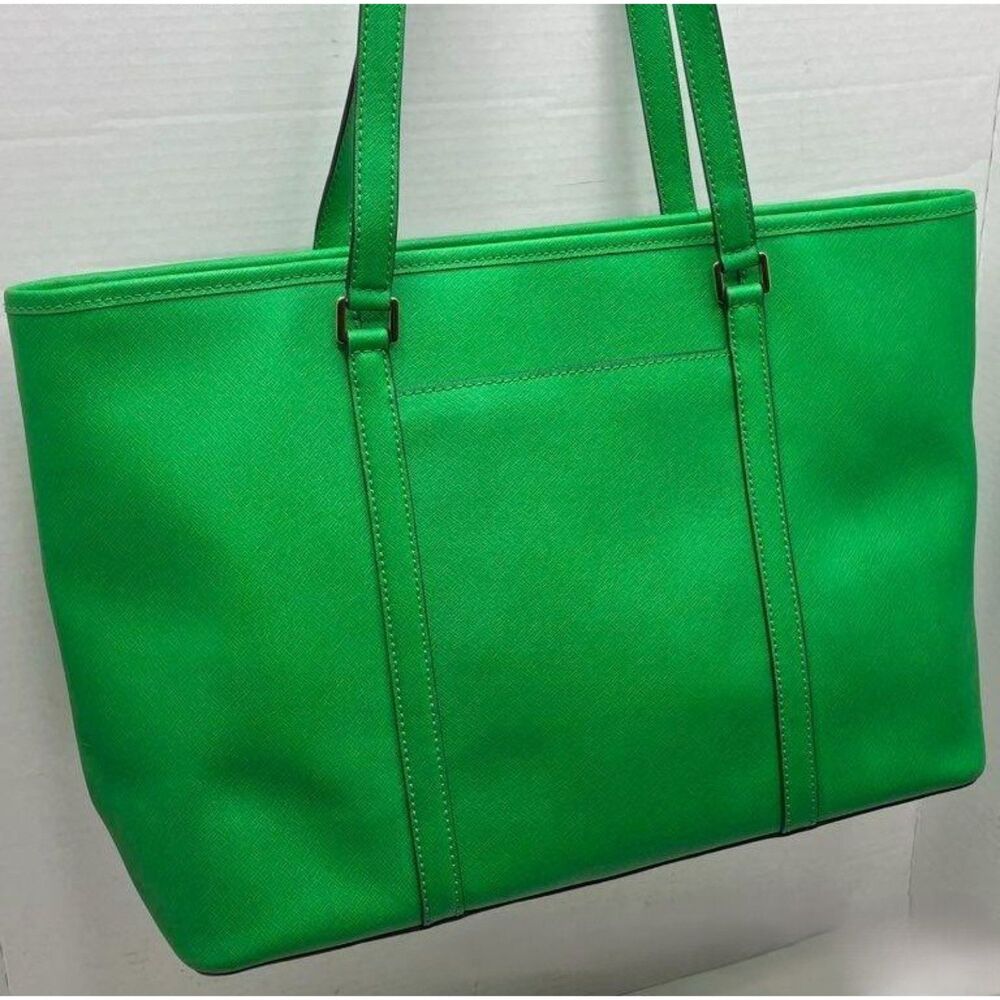 Pair of Michael Kors Green Jet Set Large Tote & Navy Kelsey Tote Bags - Picture 7 of 8